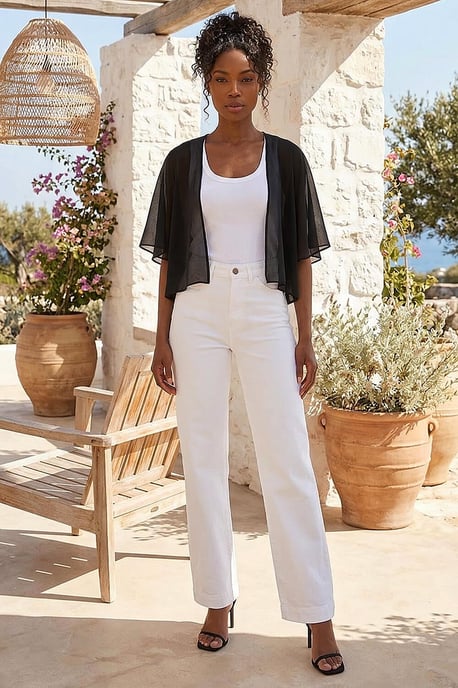 Chiffon Cape Cropped Bolero - Image 1