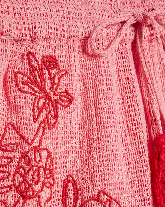 River Island Womens Shorts Pink Crochet Fabric Shell Trim Elasticated - Image 3