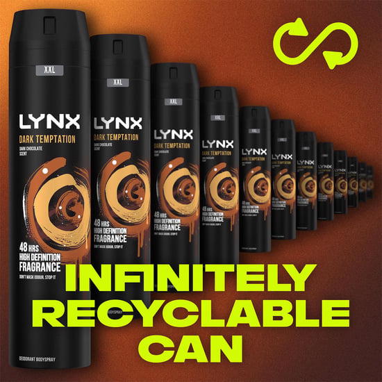 Lynx XXL Aerosol Deodorant Body Spray Dark Temptation 48H Protection 250ml, 30pk - Image 5