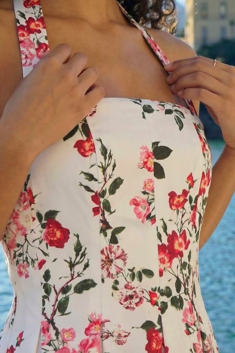 Petite Floral Print Cotton Midi Dress - Image 5