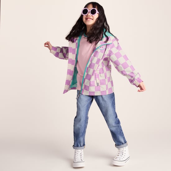Cohampshire Kids Shaun the Sheep Waterproof Jacket - Lilac Haze/White Checkerboard - Image 2