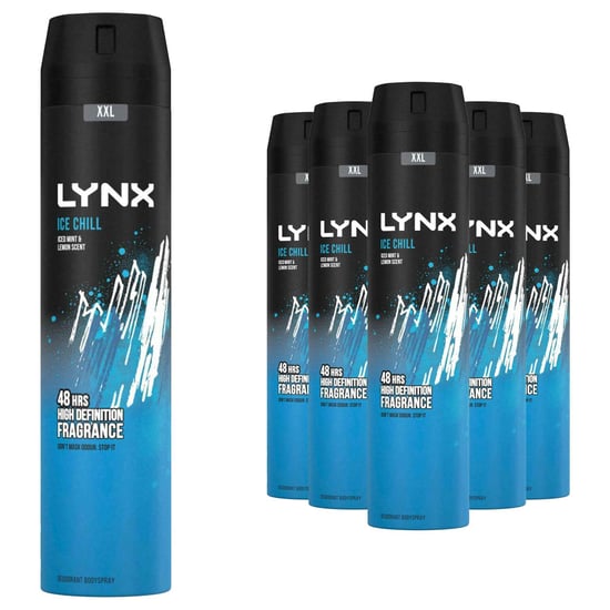Lynx XXL Ice Chill 48-Hour High Definition Fragrance Body Spray Deo, 6x250ml - Image 1