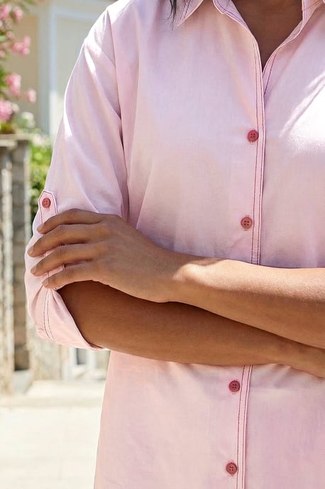 Contrast Button Detail Shirt - Image 4