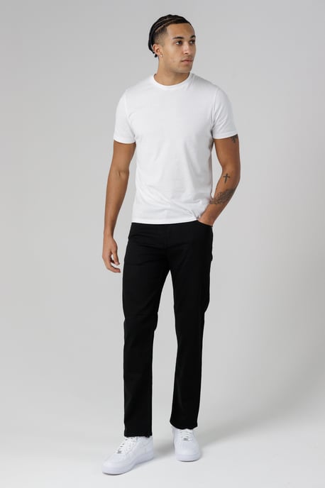 Black Organic Cotton Blend Slim Fit Mid-Rise Denim Jeans - Image 3