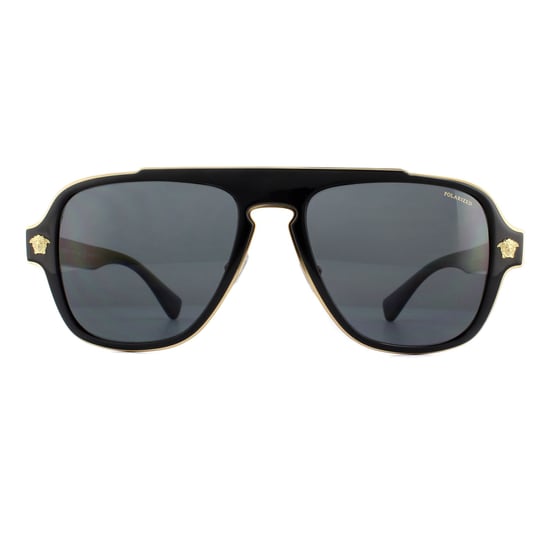 Versace Aviator Mens Black Grey Polarized Sunglasses - Image 1