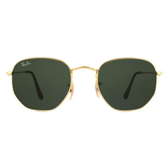 Ray-Ban Sunglasses Hexagonal 3548N 001 Gold Green G-15 - Image 1