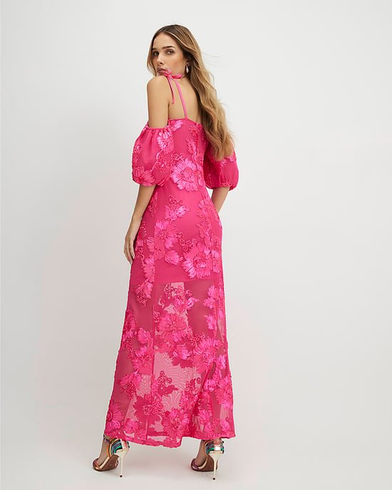 River Island Womens Maxi Dress Pink Cornelli Design Square Neck - Image 3