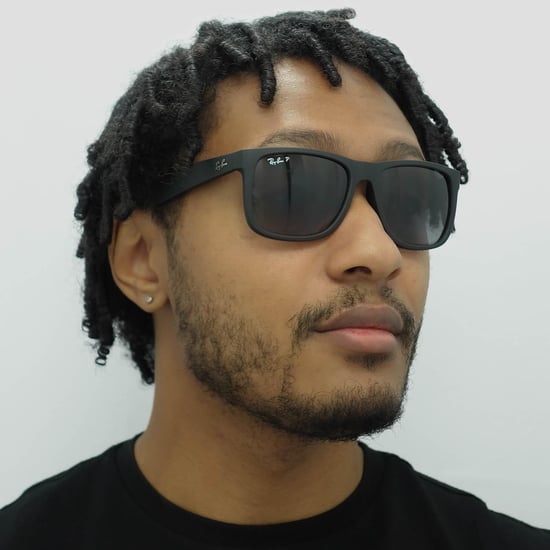 Ray-Ban Sunglasses Justin 4165 622/T3 Black Rubber Grey Gradient Polarized - Image 6