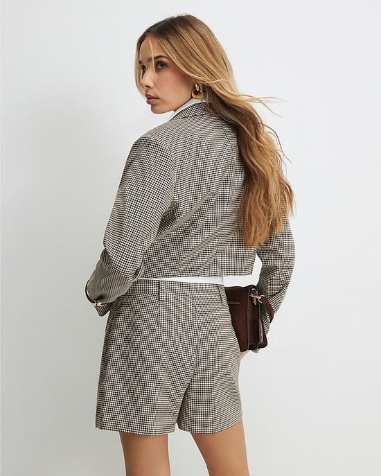 River Island Womens Skort Brown Check Print Hybrid Fabric Tailored - Image 4
