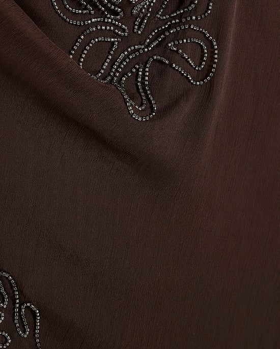 River Island Womens Maxi Dress Brown Beading Embellished Sleeveless - Image 5