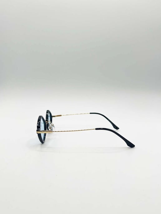 Diamond Shape Sunglasses in Black Blue - Image 4