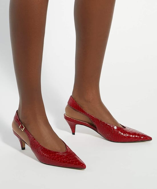 Dune Ladies Connect - Leather Flared Heel Court Shoes - Image 3