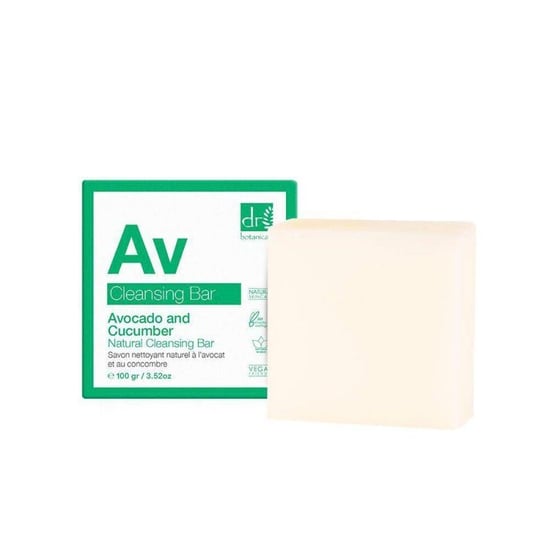 Dr. Botanicals Avocado & Cucumber Anti-Ageing Natural Cleansing Bar 100g for Fine Lines, Wrinkles, Dullness - Image 1