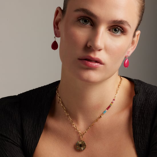 Luxenter oorbellen, 925 sterling zilver, kenitna en roze agaat, gerhodineerd - Image 2
