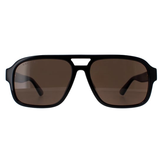 Gucci Aviator Mens Black Brown Polarised GG1342S - Image 1