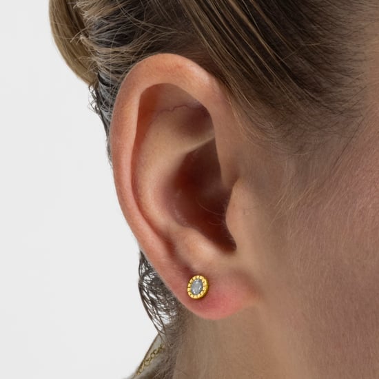Luxenter oorbellen, 925 sterling zilveren naadim en glanzende 18K vergulde zirkonia afwerking - Image 3