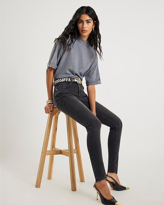River Island Womens Skinny Jeans Black Mid Rise - Image 3