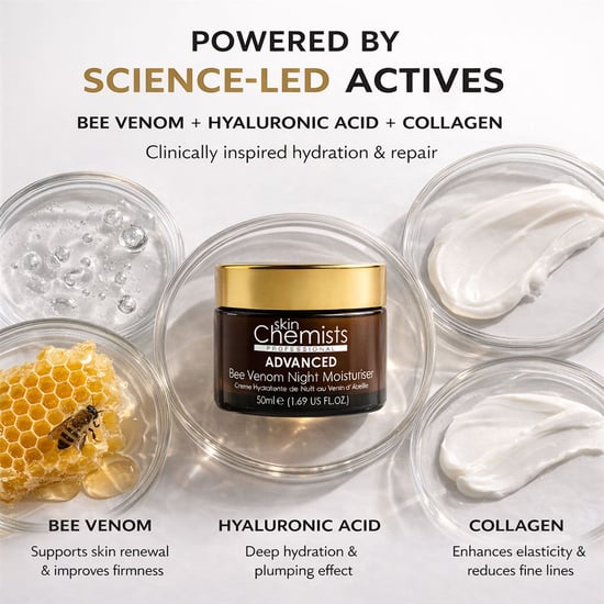 skinChemists Pro-5 Collagen Anti-Ageing Bee Venom Night Moisturiser 50ml for Fine Lines, Wrinkles, Loss of Firmness - Image 5