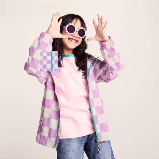 Cohampshire Kids Shaun the Sheep Waterproof Jacket - Lilac Haze/White Checkerboard - Image 3