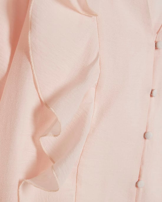 River Island Womens Shirt Pink Long Sleeve Frilled Detail V-Neck - Image 5