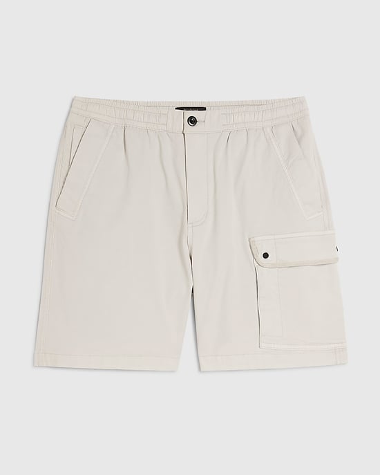 River Island Mens Shorts Grey Regular Fit Cargo Elasticated Drawstring - Image 6