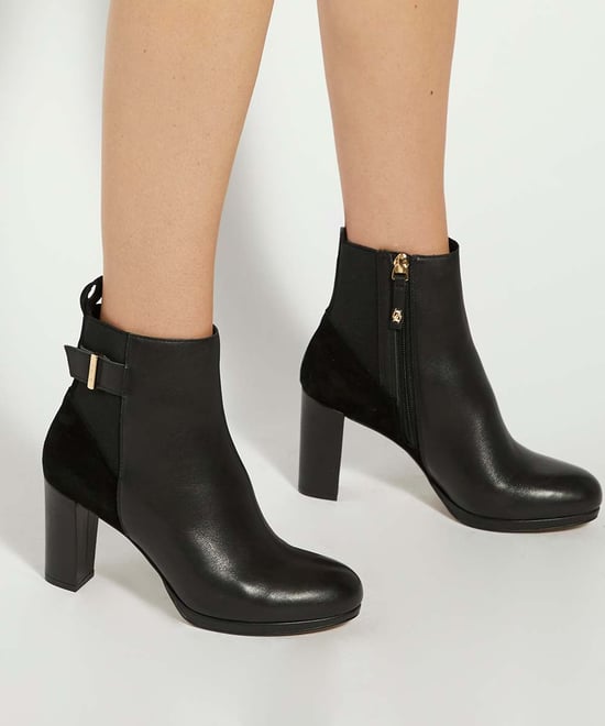 Dune Ladies Olens - Leather Buckle Detail Heeled Boots - Image 3