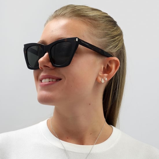Saint Laurent Cat Eye Womens Havana Grey Sunglasses - Image 6