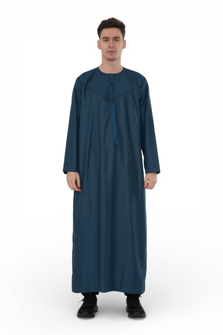 Ramadan Eid blå marockansk Jubba Robe Djellaba Thobe herrar - TT-008 - Image 1