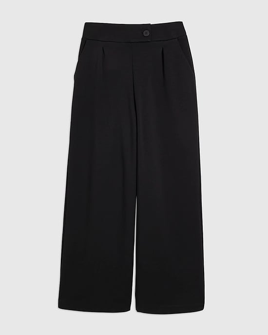 River Island Womens Wide Leg Trousers Black Tailored Jersey - Image 6