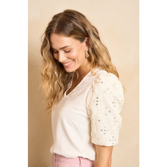 Lofty Manner Top zari off-white - Image 3