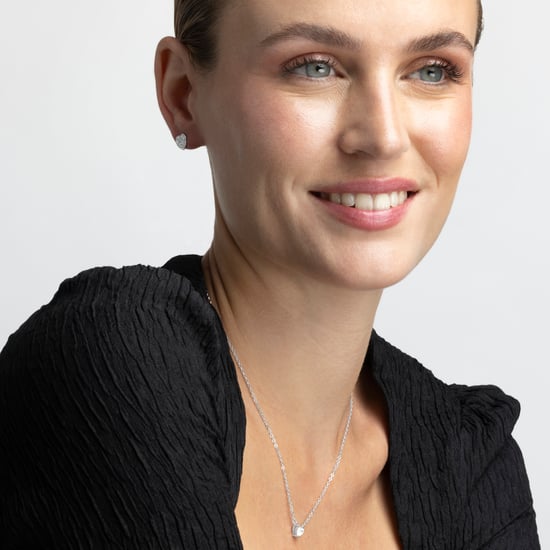 Luxenter eqoyi necklace made of 925 sterling silver and shiny rhodium plated zirconia finish - Image 4