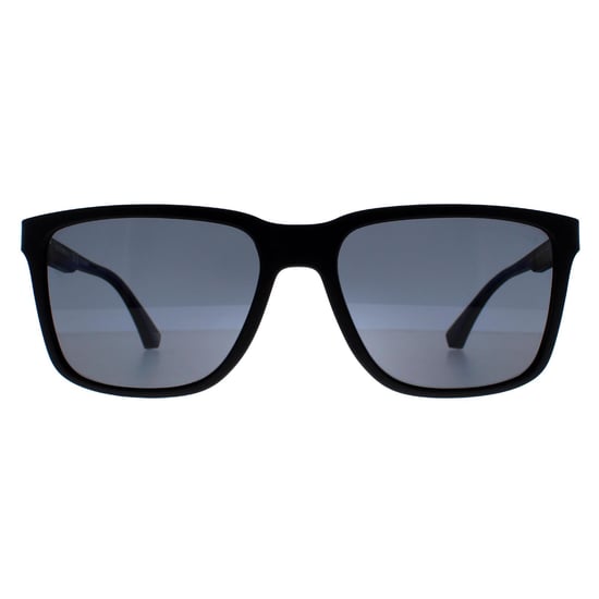 Emporio Armani Rechthoekige Heren Rubber Zwart Grijs Gepolariseerd EA4047 - Image 1