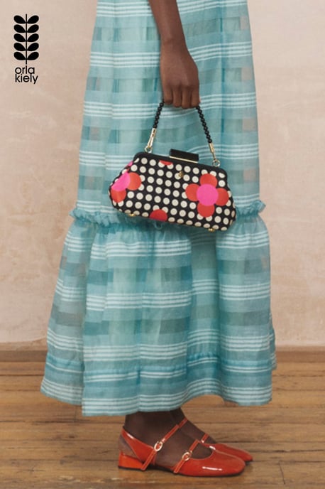 Pink Jenny D Clutch - Fuchsia Flower Polka Dot - Image 1