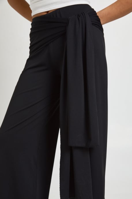 Double Layer Matte Slinky Tie Waist Trouser - Image 4