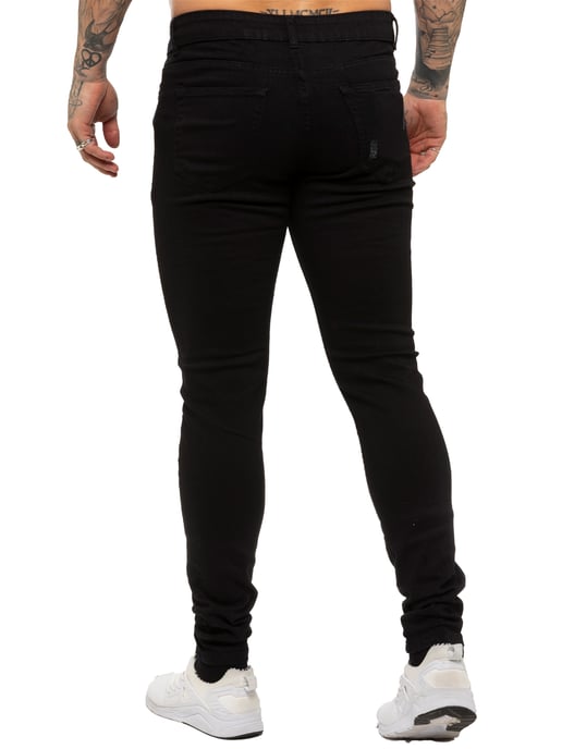 Enzo Mens Skinny Ripped Jeans - Image 2