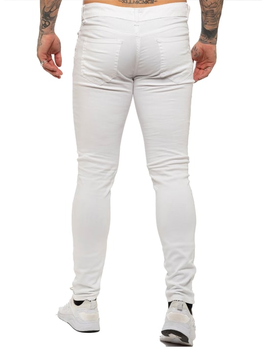 Enzo Mens Skinny Ripped Jeans - Image 2