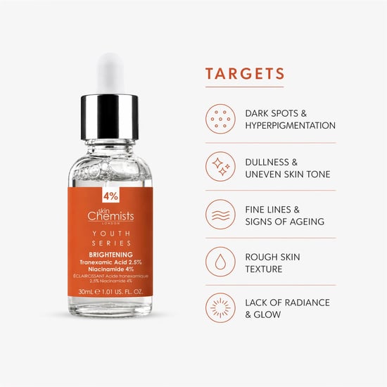 skinChemists Tranexamic Acid 2.5%, Niacinamide 4% Anti-Ageing Brightening Serum 30ml for Large Pores, Uneven Skin Tone - Image 5