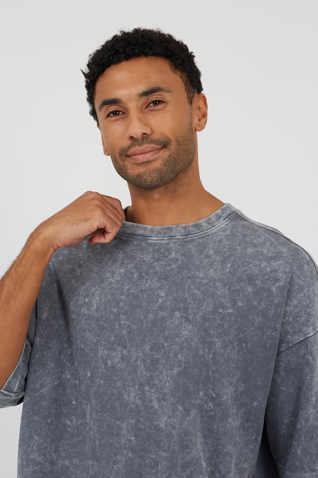 Grey Oversized T-Shirt & Shorts Set - Image 5
