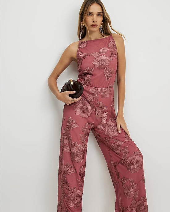 River Island Womens Jumpsuit Pink Cornelli Halter Zip Sleeveless - Image 4
