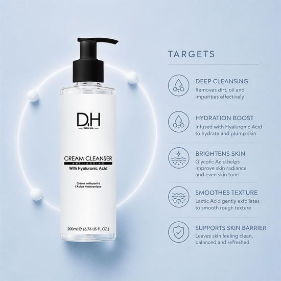 Dr H Advanced Cream Cleanser with Hyaluronic Acid 200ml for Dryness, Fine Lines, Wrinkles, Acne, Blemishes - Image 5