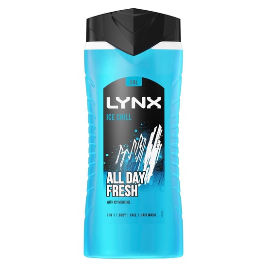 3x Lynx 3-in-1 Ice Chill All Day Fresh Bodywash 225ml with Manwasher Shower Tool - Image 6