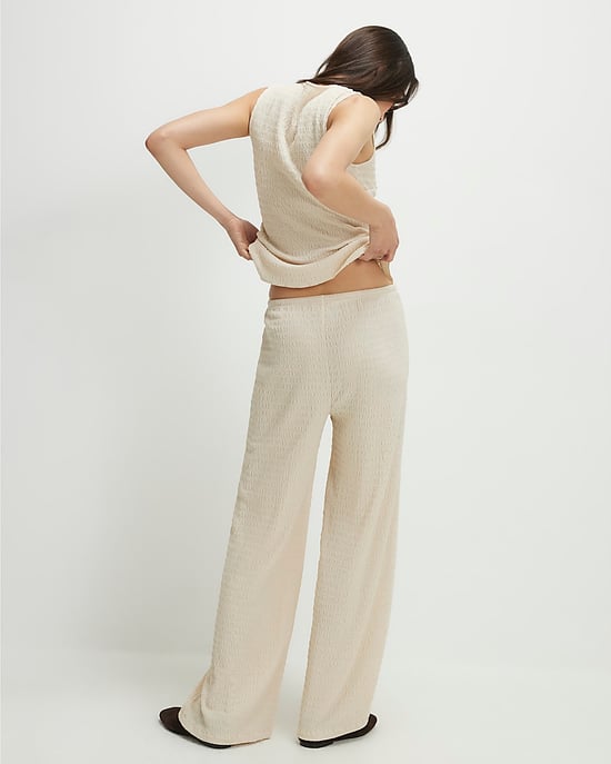 River Island Womens Trousers Beige Texture Wide Leg Trouser - Image 3