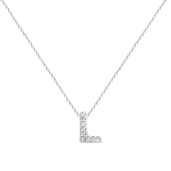 Luxeketting, alfabet in 925 sterling zilver en glanzende zirkonia met gerhodineerde afwerking - Image 1