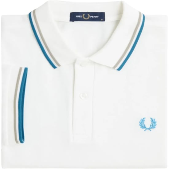 Fred Perry M3600 Twin Tipped Polo Shirt In White - Image 6