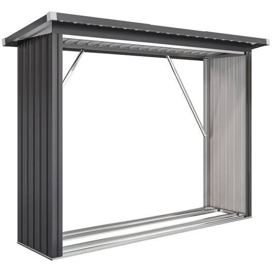 4goodz Houtopslag gegalvaniseerd staal met schuin dak – 66x213x150 cm - - Image 1