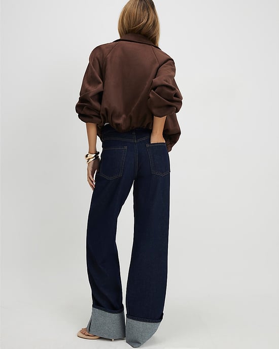 River Island Womens Straight Jeans Blue Relaxed Turn Up Cuff - Image 4