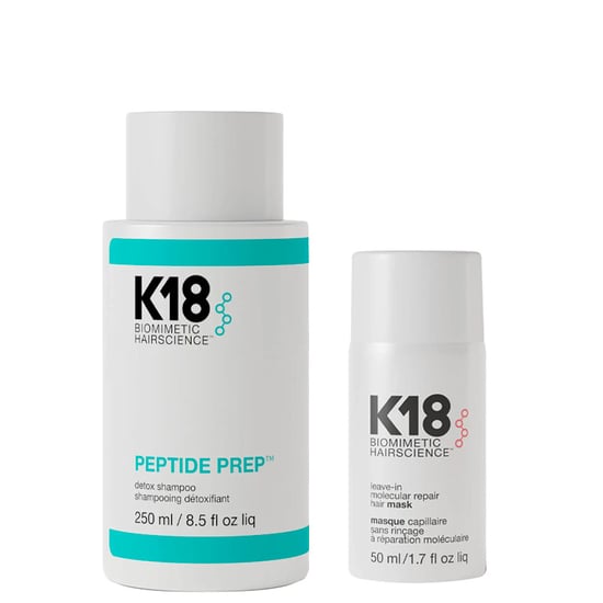 K18 Peptide Prep Detox Shampoo 250ml And Leave-in Molecular Repair Hair Mask 50ml Duo - Image 1