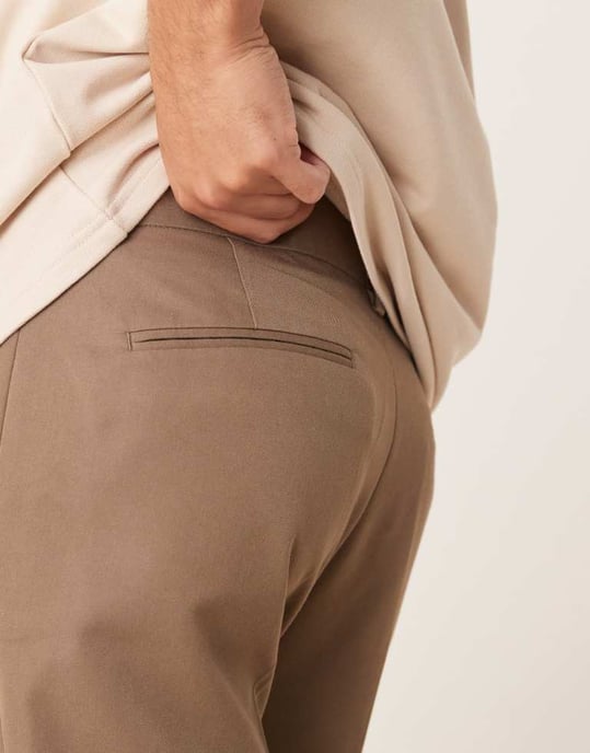 ASOS DESIGN smart tapered fit trousers in brown - Image 2