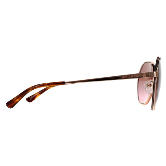 Michael Kors Round Womens Rose Gold Brown Pink Gradient Sunglasses - Image 4