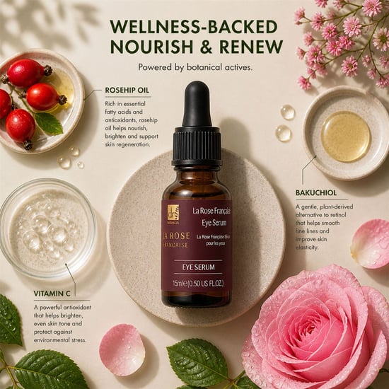 Dr. Botanicals La Rose Francaise Anti-Ageing Eye Serum 15ml for Fine Lines, Wrinkles, Puffiness - Image 2